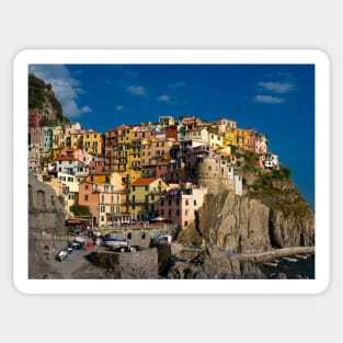 View on the cliff town of Manarola, one of the colorful Cinque Terre on the Italian west coast Sticker